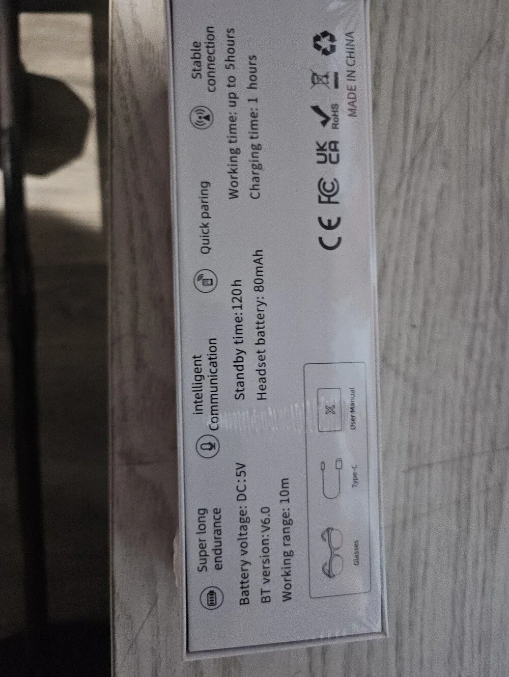Smart Glasses in White Retail Box